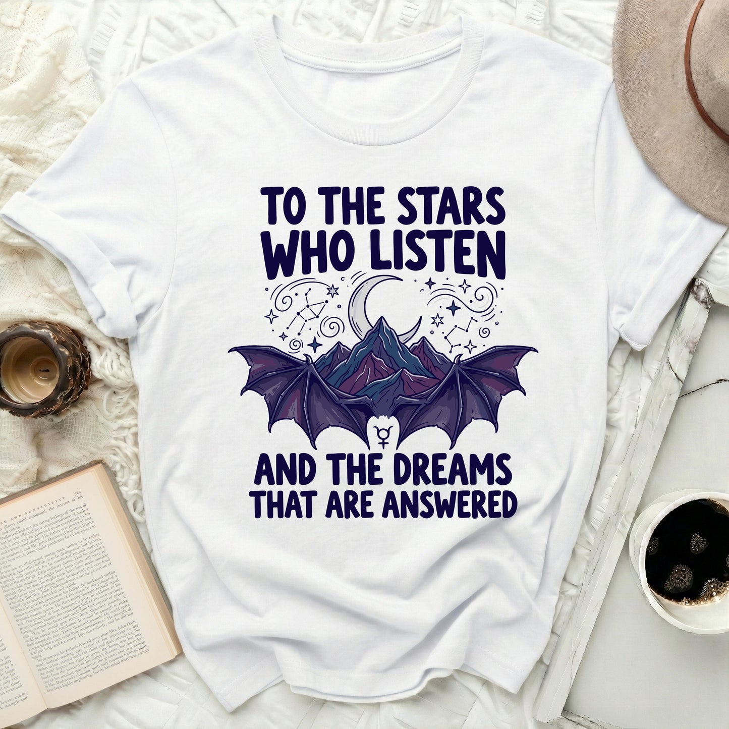 Stars Who Listen And Dreams That Are Answered product type
Stars
Dreams
Celestial
Mystical
Bat Wings
Moon Phase
Mountains
Constellation
Magic
Fantasy
Witchy
Goth Aesthetic
Night Sky
Cosmic Design
Esoteric
Spiritual Art
Dark Fantasy
Wish Fulfilment
Inspirational Quote
Unique Graphic