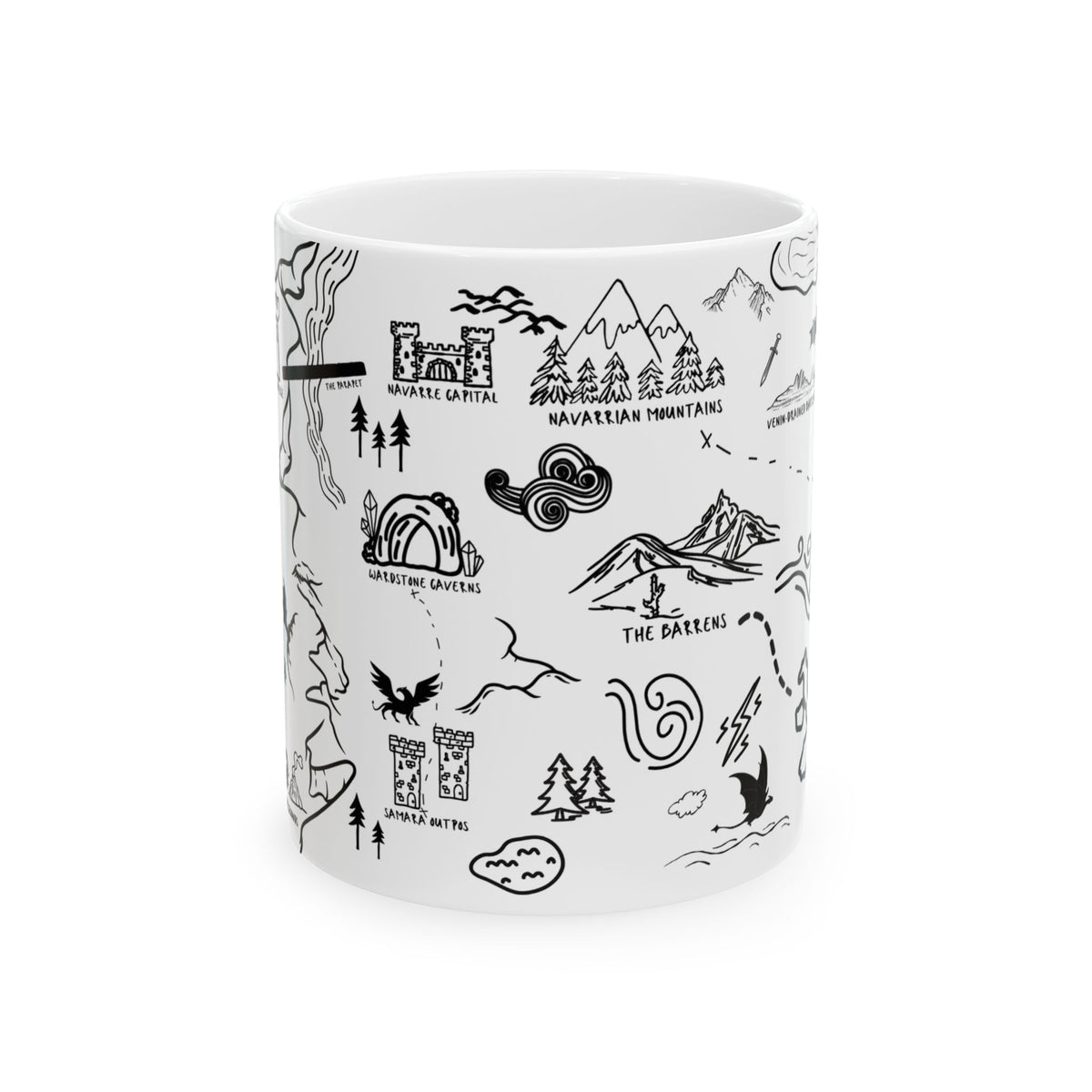 White Fourth Wing Map Mug