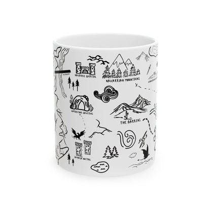 White Fourth Wing Map Mug