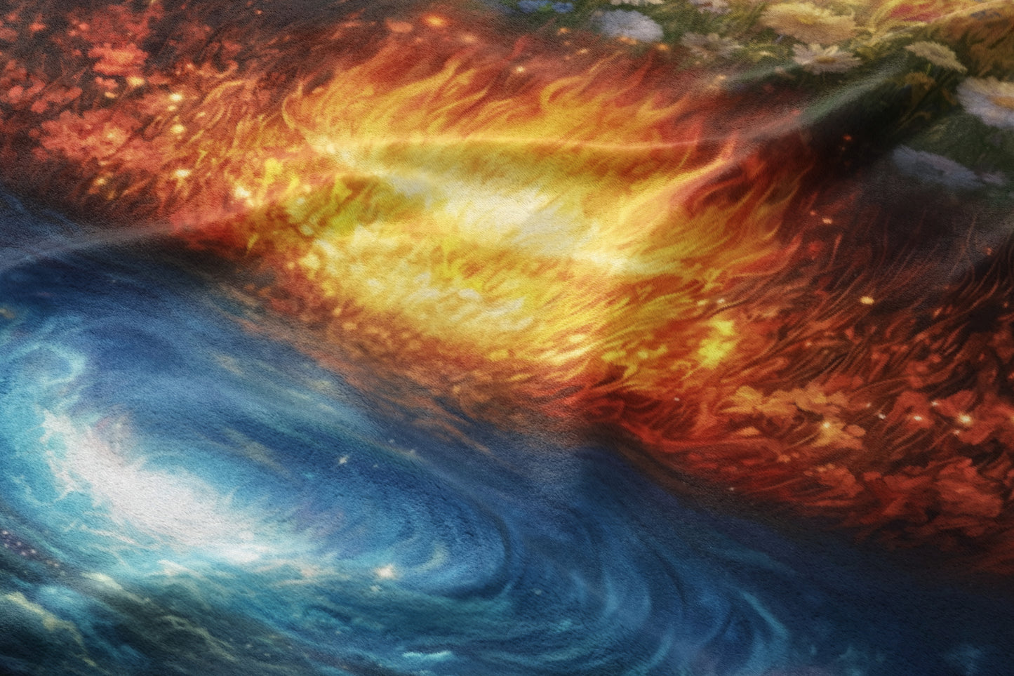 Mesmerizing Four Elements Fantasy Realm Design Tapestry