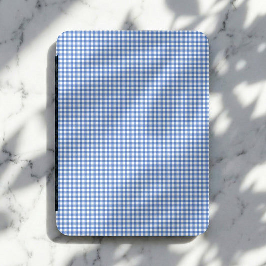 Blue and White Gingham Pattern Hardcover Notebook