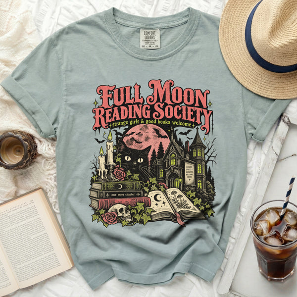 Full Moon Reading Society Tee in Bay