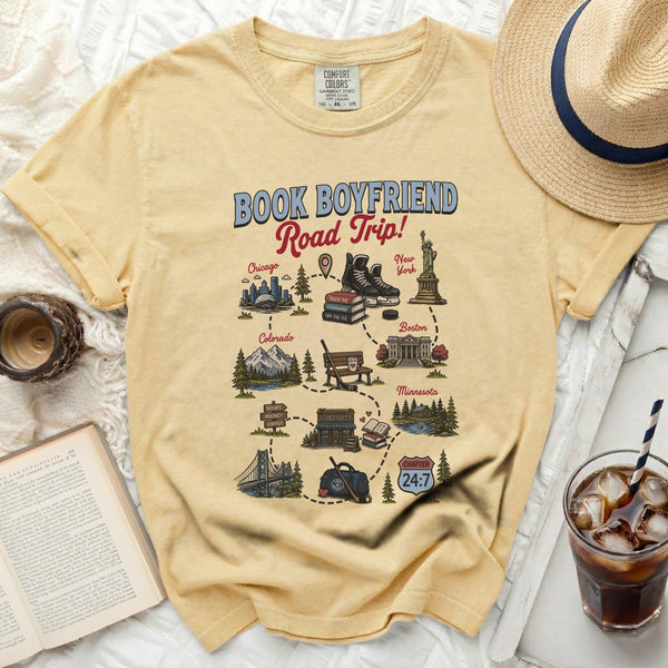 Book Boyfriend Road Trip Tee in Butter