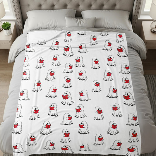 Cute Ghosts with Red Scarves Blanket Product