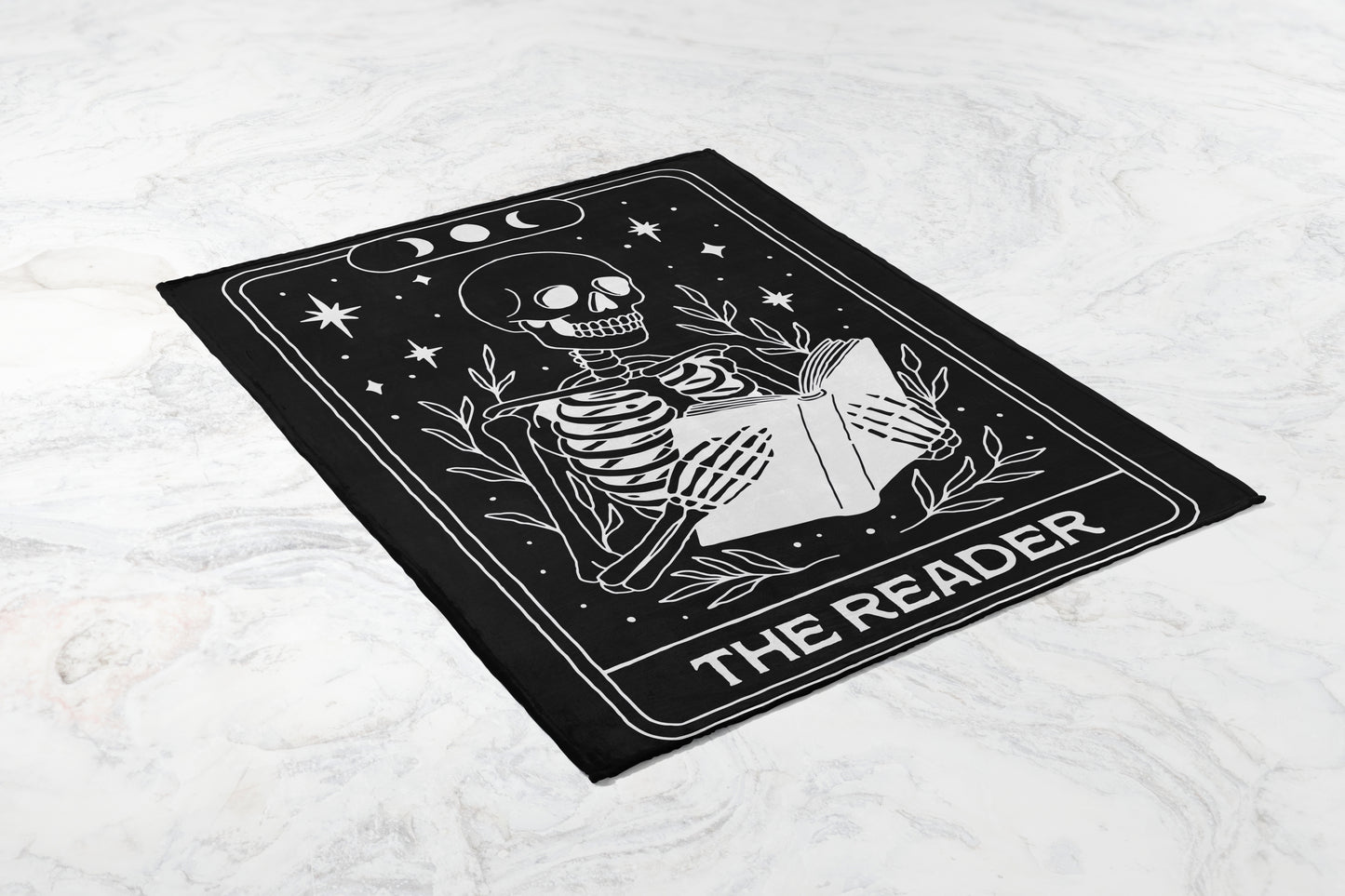 Skeleton Moon Stars The Reader Wall Art Poster