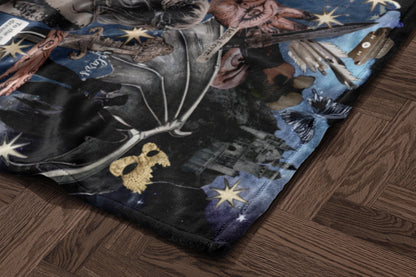 Mystical Midnight Fantasy Scene Cozy Blanket