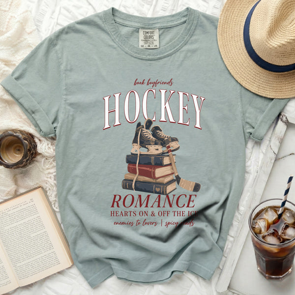 Book Boyfriends Hockey Romance Spicy Reads Tee in Bay