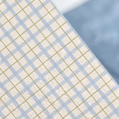 Blue and White Plaid Pattern Decorative Paper
