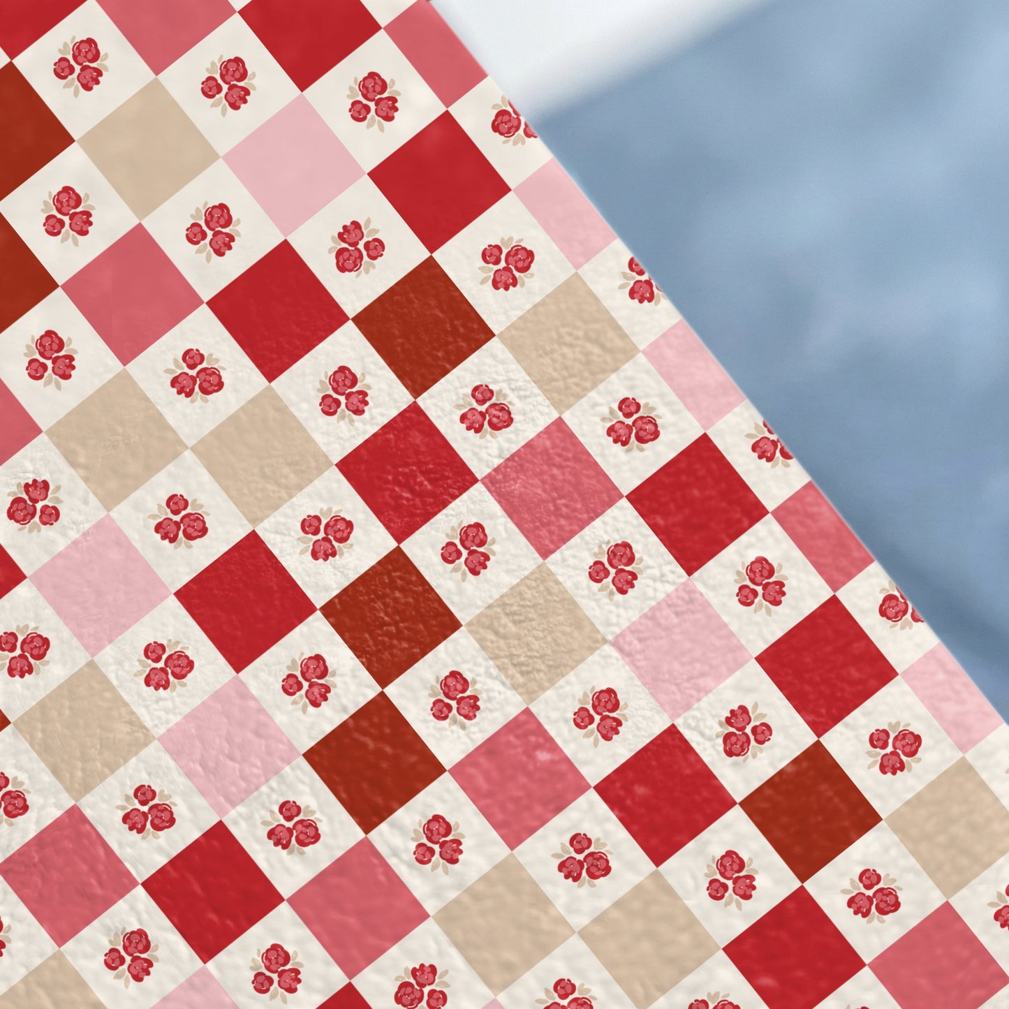 Red and Pink Checkered Flower Pattern product