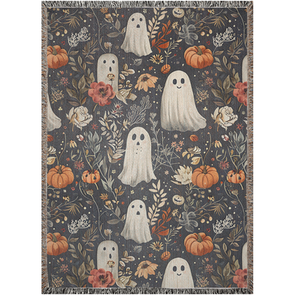 🎃 Spooky Ghost Woven Blanket - Cozy Up for Halloween 🎃