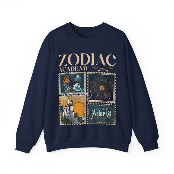 Zodiac Academy - Solaria Stamps Sweatshirt in Navy