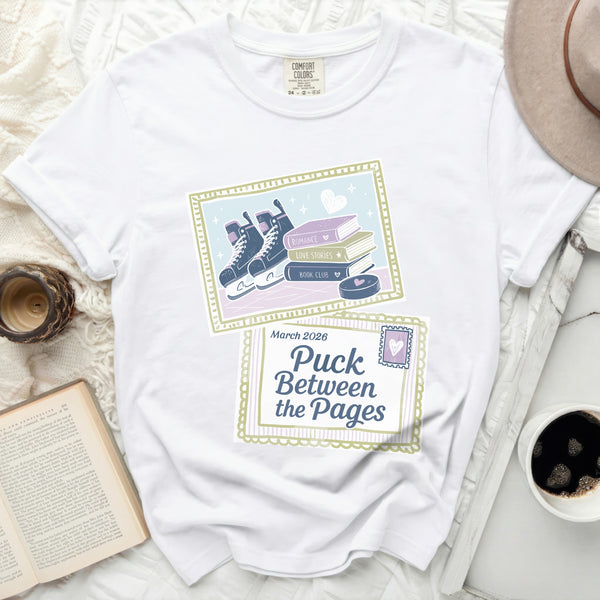 Puck & Pages Romance Passion and Prose Tee in White