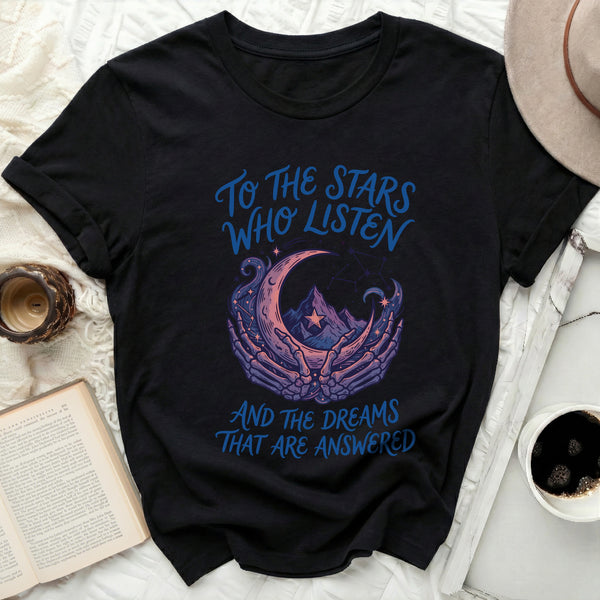 Velaris Skeletal Moon Tee in Black