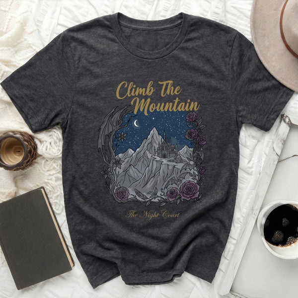 Gothic Rose Night Court Tee in Dark Grey Heather