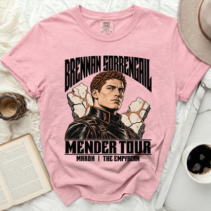Pink t-shirt with "BRENAN SORRENGAL" and "MENDER TOUR" graphics.