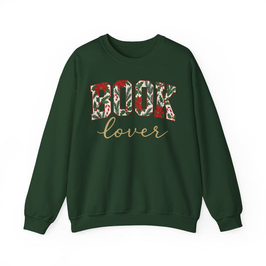 Book Lover Floral Print Crewneck Sweatshirt