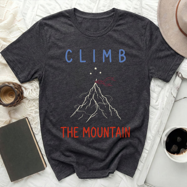 Two-Tone Summit Script Tee in Dark Grey Heather