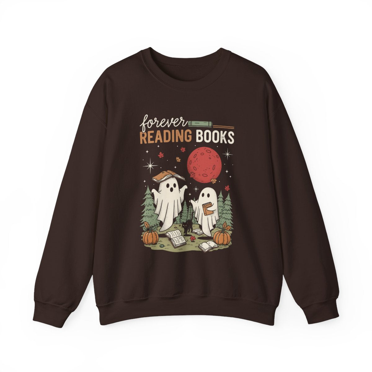 Forever Reading Books Halloween Ghost Sweatshirt