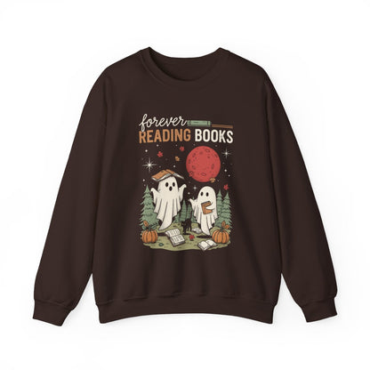 Forever Reading Books Halloween Ghost Sweatshirt