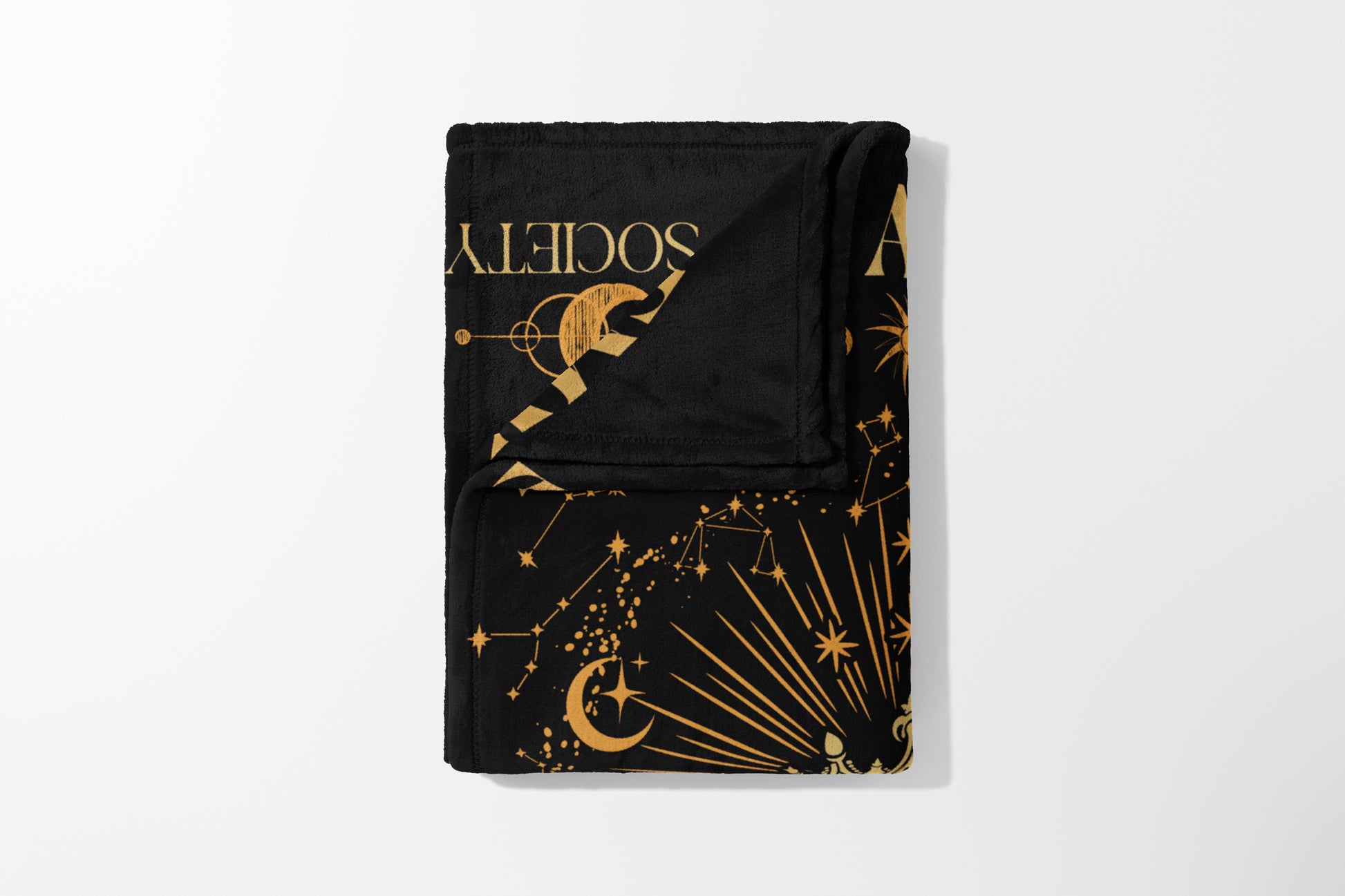 Mystical Celestial Design on Black Blanket Product