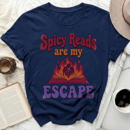 Spicy Reads are my ESCAPE graphic T-shirt product type
spicy reads
escape novel
book lover
reading fan
romance books
bookworm shirt
flaming book
couple embrace
literary gift
passionate reader
dark blue shirt
retro design
vintage style
bookish tee
reading shirt
reader life
fictional escape
novel fan
book club
love story