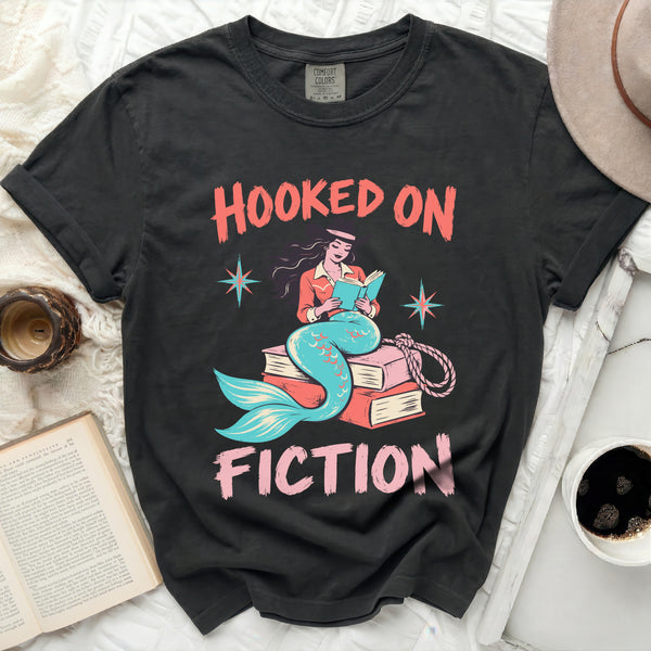 Hooked On Fiction Tee in Black