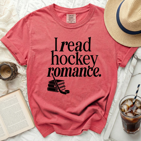 Hockey Romance Reader Romantic Subplot Tee in Watermelon