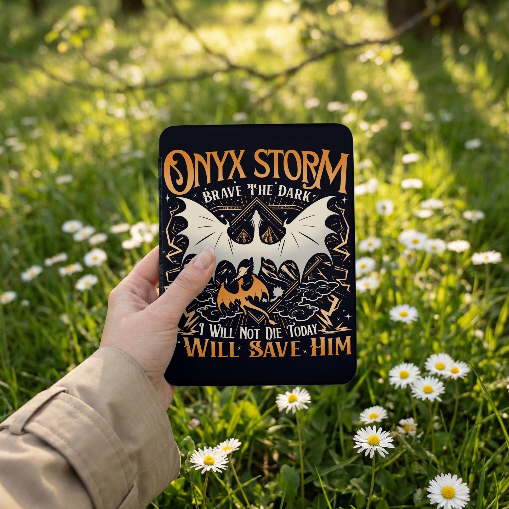 Onyx Storm Dragon Quote Brave The Dark Fantasy product type