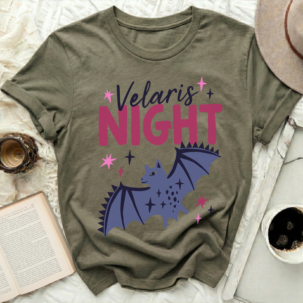 Velaris Night Bat Tee in Military Green