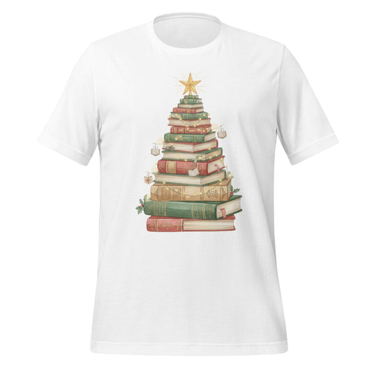 Christmas Tree Made Of Books Graphic T-Shirt