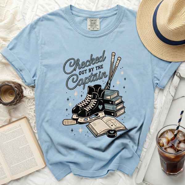 Captain's Checkmate Hockey Fan Tee in Chambray