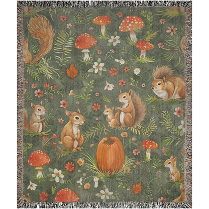 🍂 Woodland Creatures Throw Blanket