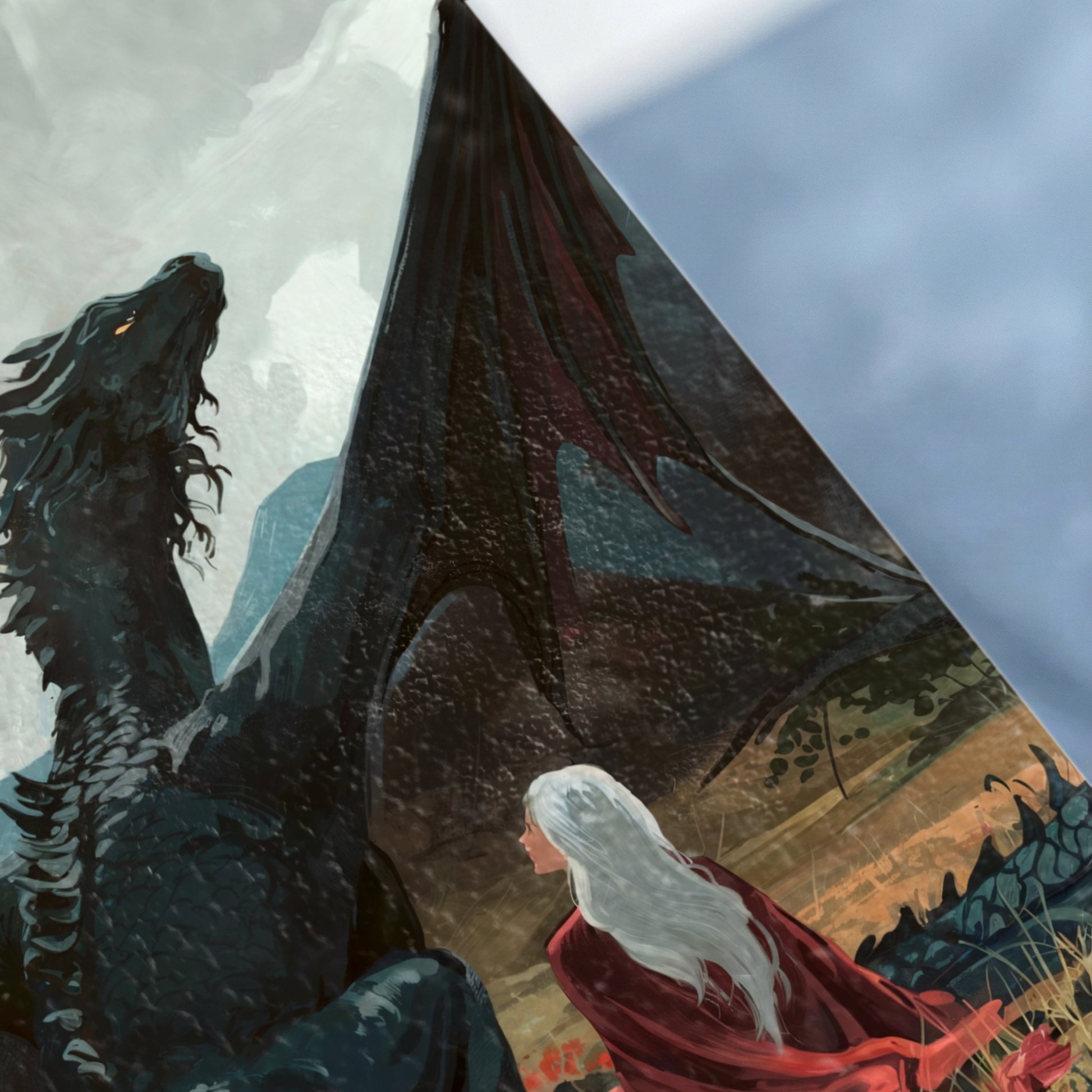 Black Dragon White Hair Character Fantasy product type