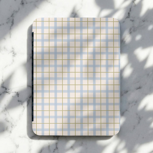 Light Blue Grid Patterned Rectangular Mouse Pad