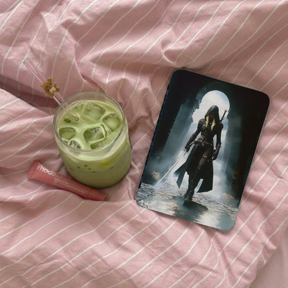 Dark fantasy warrior swords archway mist hero product type