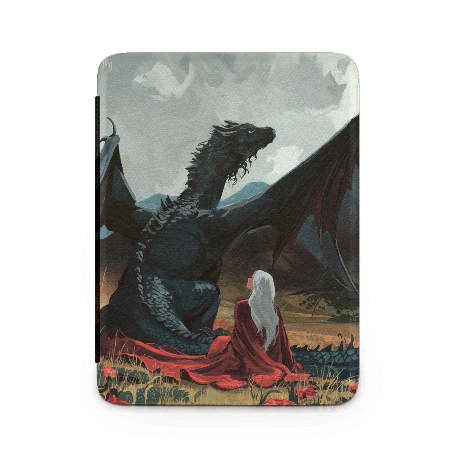 Black Dragon White Haired Figure Fantasy Art product type