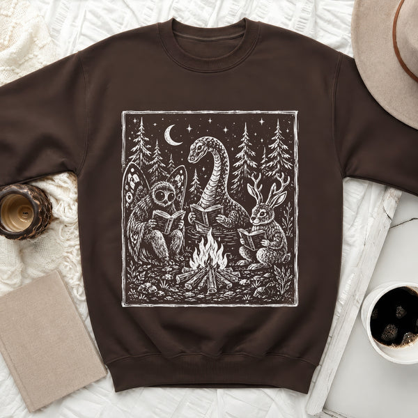 Enchanted Forest Moon Sweatshirt in Dark Chocolate