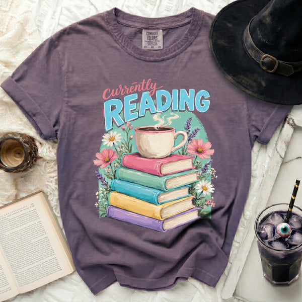 Currently Reading Tee in Grape