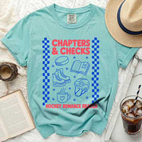 Chapters & Checks Hockey Tee in Island Reef