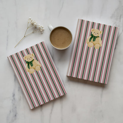 Cute Teddy Bear Striped Design Pattern Notebook