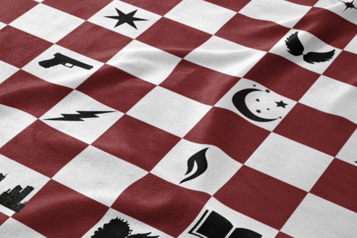Red and White Checkerboard Pattern Design Blanket