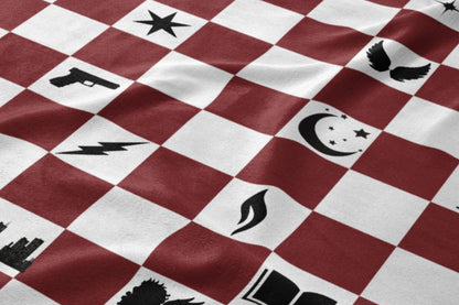 Red and White Checkerboard Pattern Design Blanket