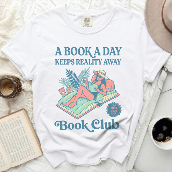 Reality Away Book Club Tee in White