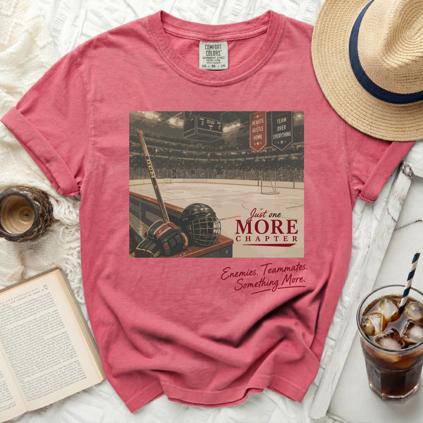 Just One More Chapter Hockey Tee in Crunchberry