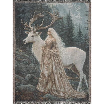 🌿 Throne of Glass Woven Tapestry Blanket | Elena Galathynius Havilliard 🦌