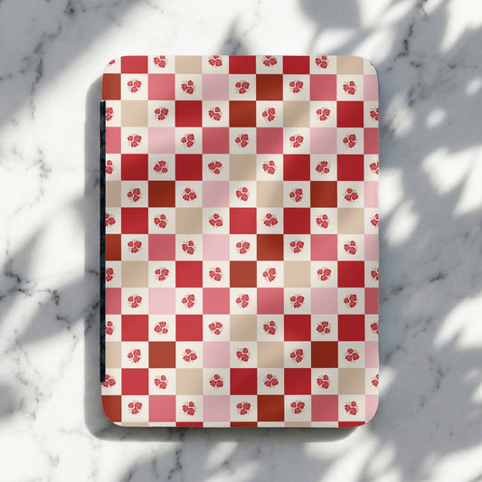Pink and Red Checkered Floral Pattern Cutting Board