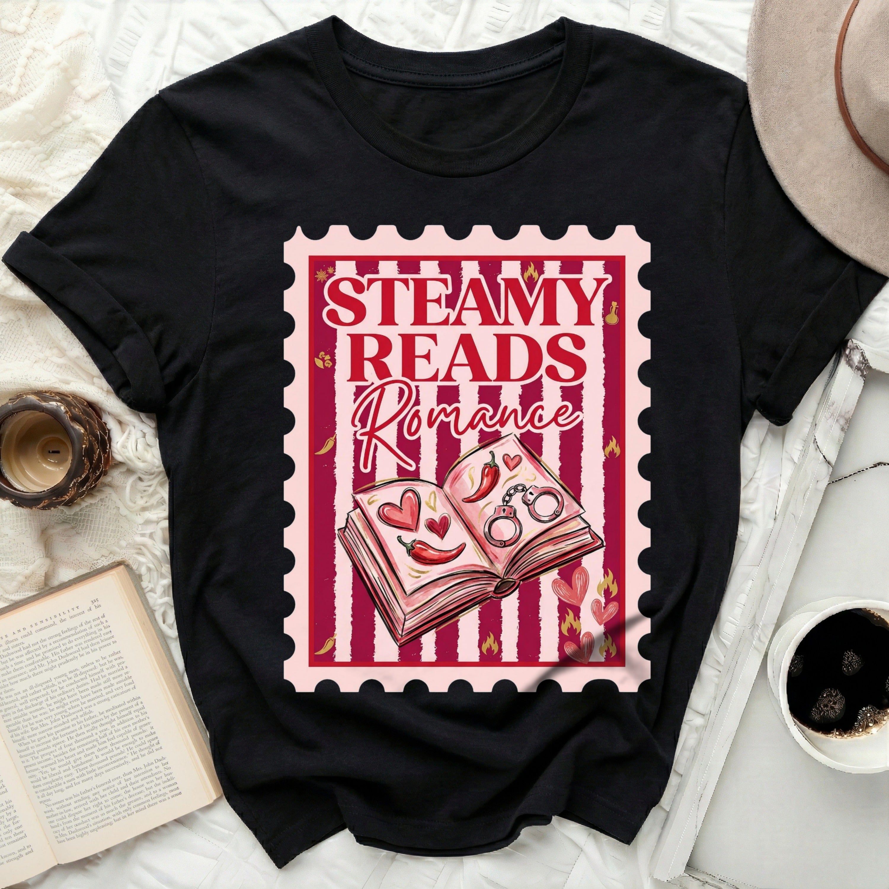 STEAMY READS Romance Book Lover T-Shirt product type