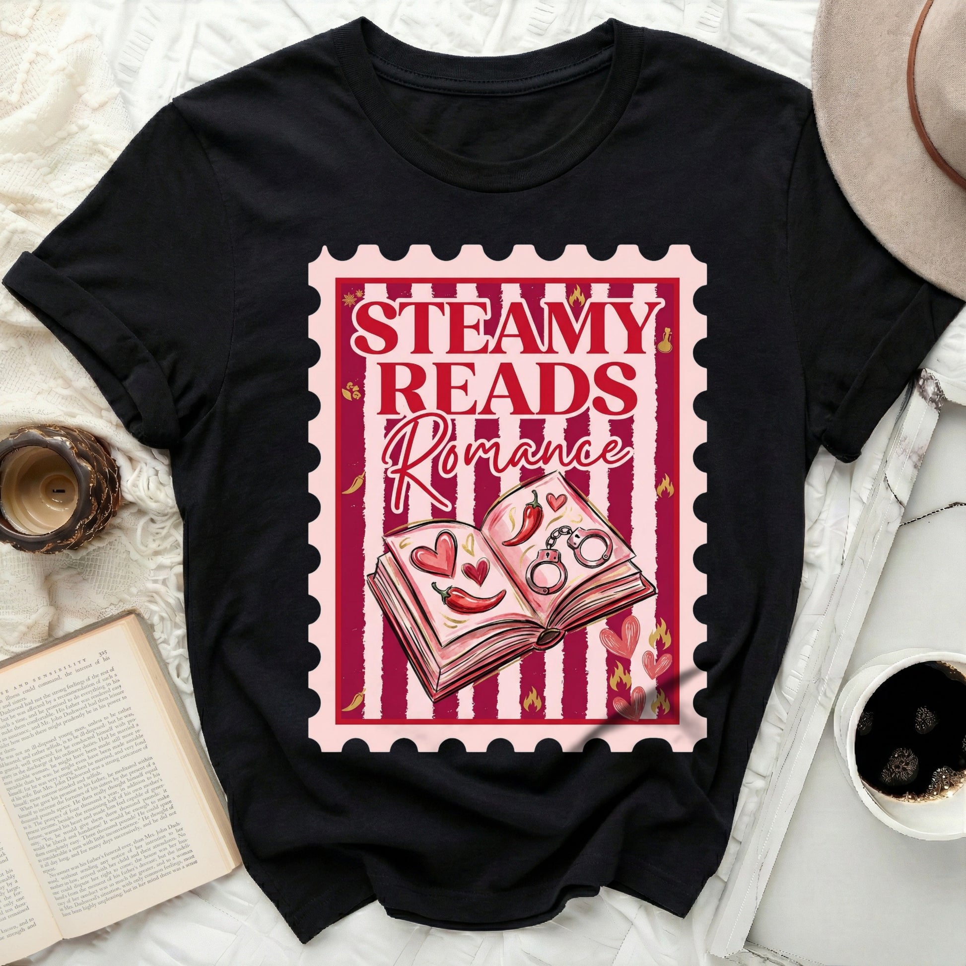 STEAMY READS Romance Book Lover T-Shirt product type