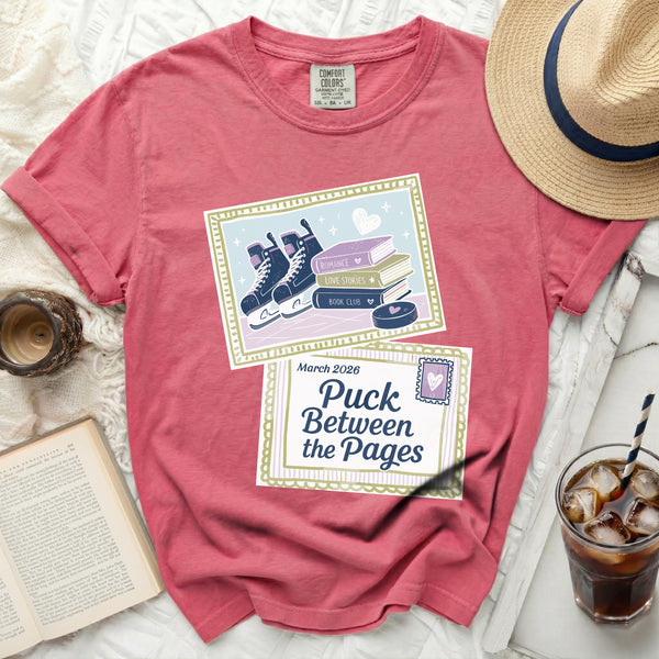 Puck & Pages Romance Passion and Prose Tee in Crunchberry