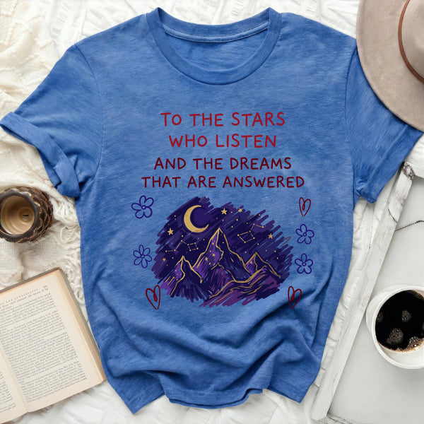 Velaris Sketched Mountain Tee in Heather True Royal